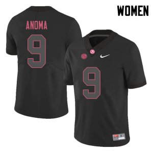 NCAA Women's Alabama Crimson Tide #9 Eyabi Anoma Stitched College 2018 Nike Authentic Black Football Jersey IF17P12XR
